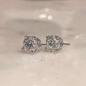 14K White Gold Lab Grown Diamond Stud Earrings